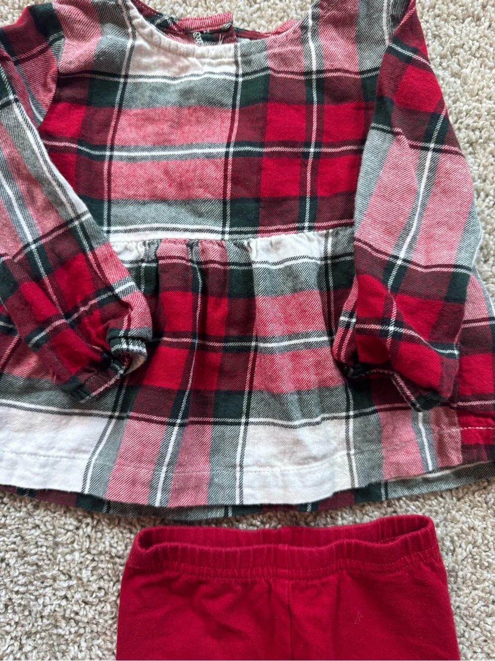 Baby Girl 9 Month Holiday Clothing Bundle Plaid Fleece Outfit set 8 Pieces